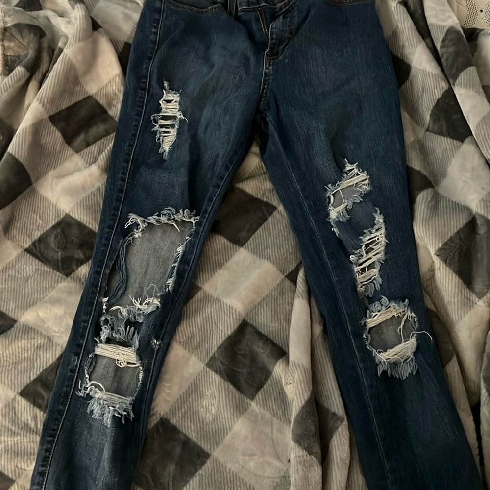 ripped skinny jeans from fashion nova